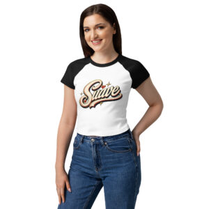 Suave - Camiseta raglán de canalé fino para mujer